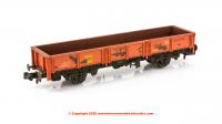 377-553 Graham Farish 31 Tonne glw Bass ZDA Dropside Open Wagon Railfreight Red with weathered finish